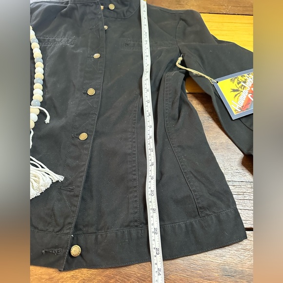 Vintage Havana Jack’s Cafe Women’s Size Small Black Cotton Button Up Jacket NWT - Picture 4 of 7